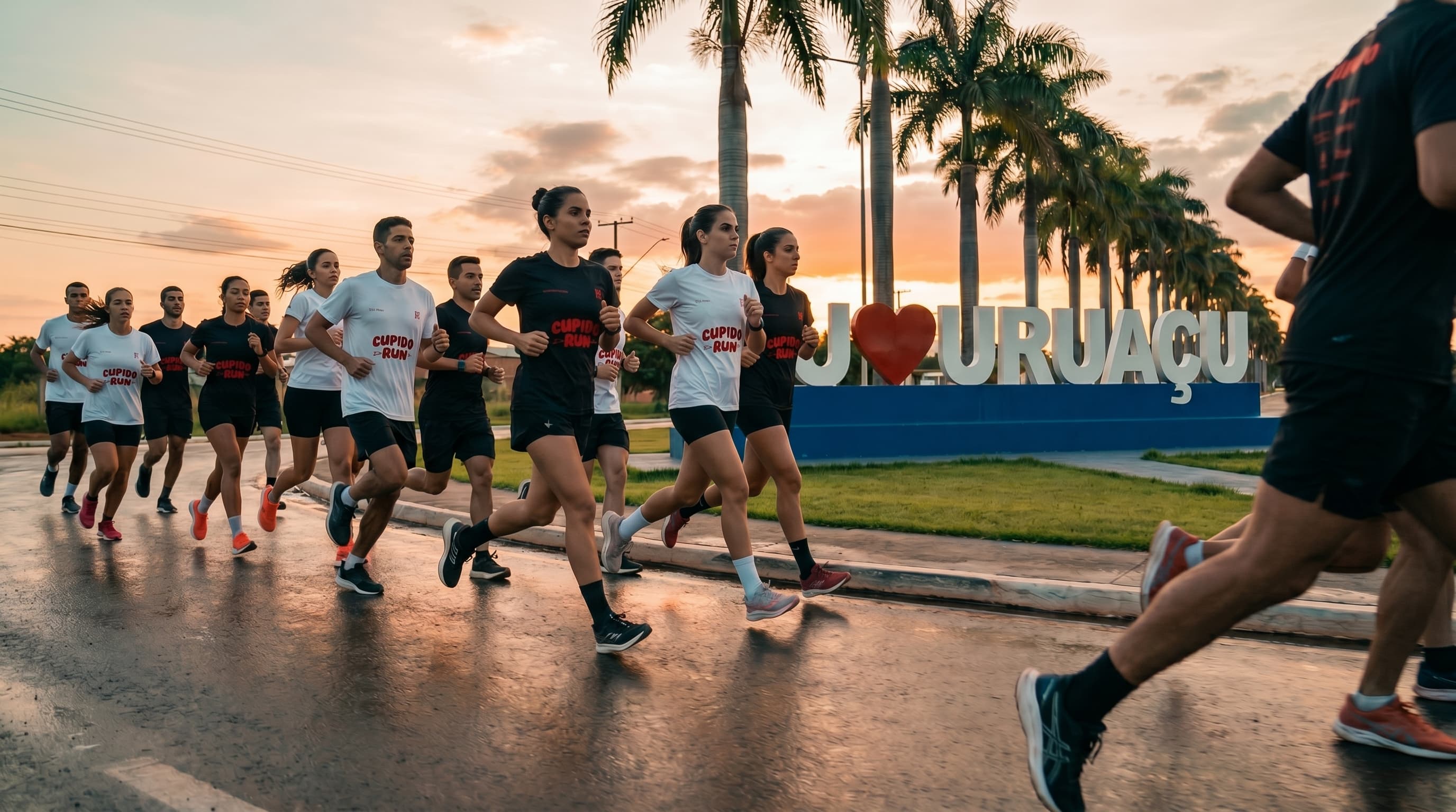 Cupido Run 2026 — corredores nas camisetas oficiais